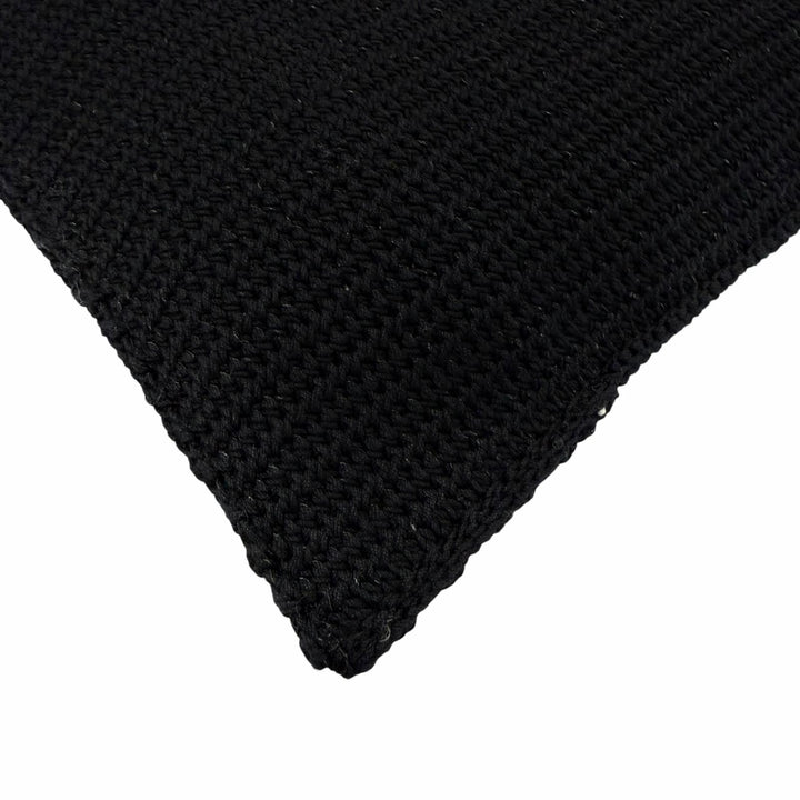 Pristine CELINE Shoulder Bag Crochet Logo Strap Knit black cotton 2ADCS817X