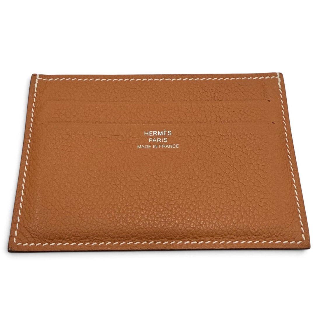 Great HERMES Card Case Citizen twill Evercolor Leather Women