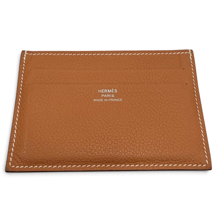 Great HERMES Card Case Citizen twill Evercolor Leather Women