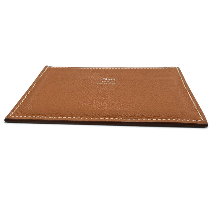 Great HERMES Card Case Citizen twill Evercolor Leather Women