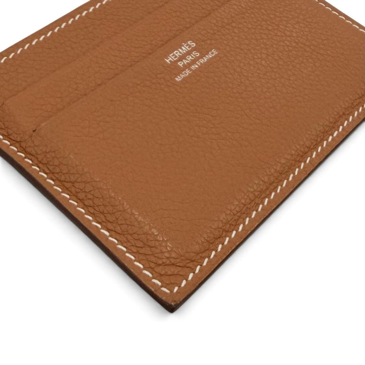 Great HERMES Card Case Citizen twill Evercolor Leather Women
