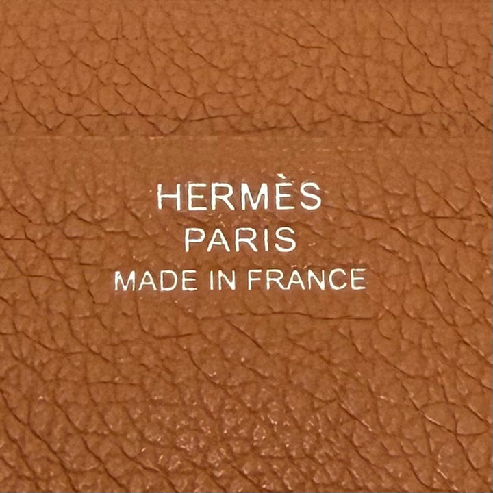 Great HERMES Card Case Citizen twill Evercolor Leather Women