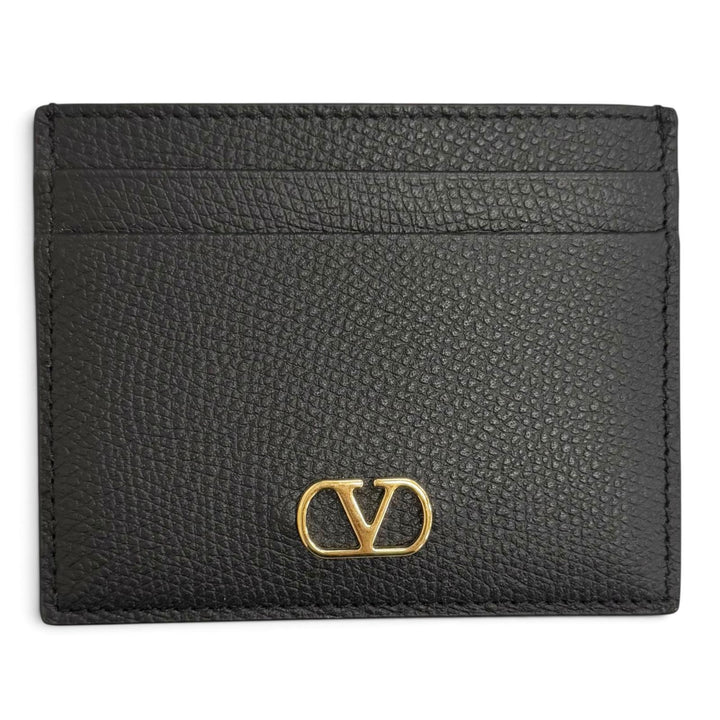 Excellent Valentino Garavani V Logo Leather Card Case black 7W2P0AJ7SNP