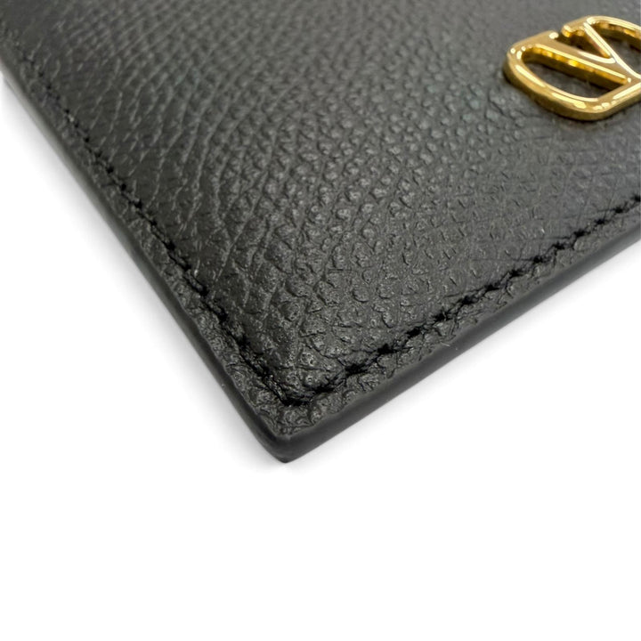 Excellent Valentino Garavani V Logo Leather Card Case black 7W2P0AJ7SNP