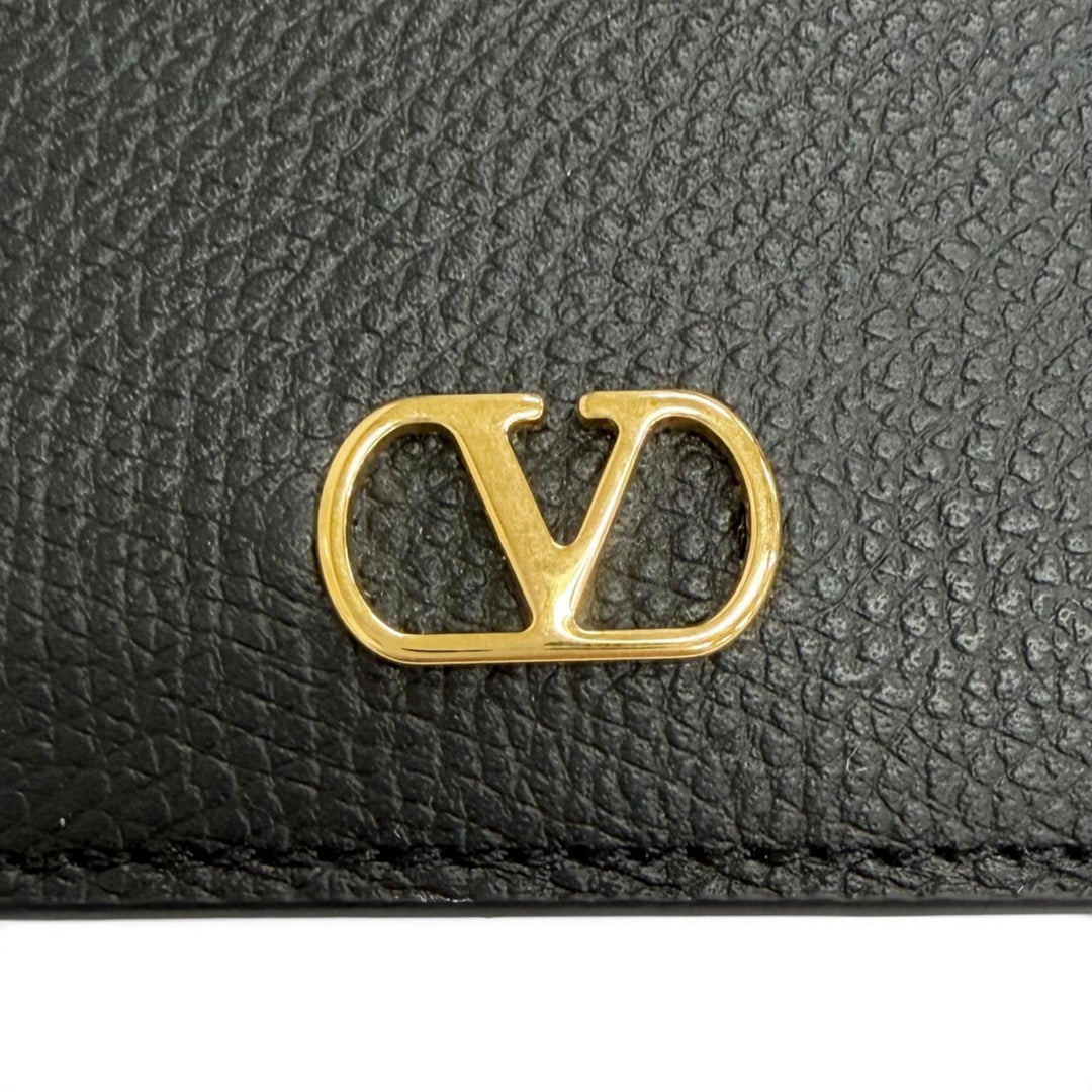 Excellent Valentino Garavani V Logo Leather Card Case black 7W2P0AJ7SNP