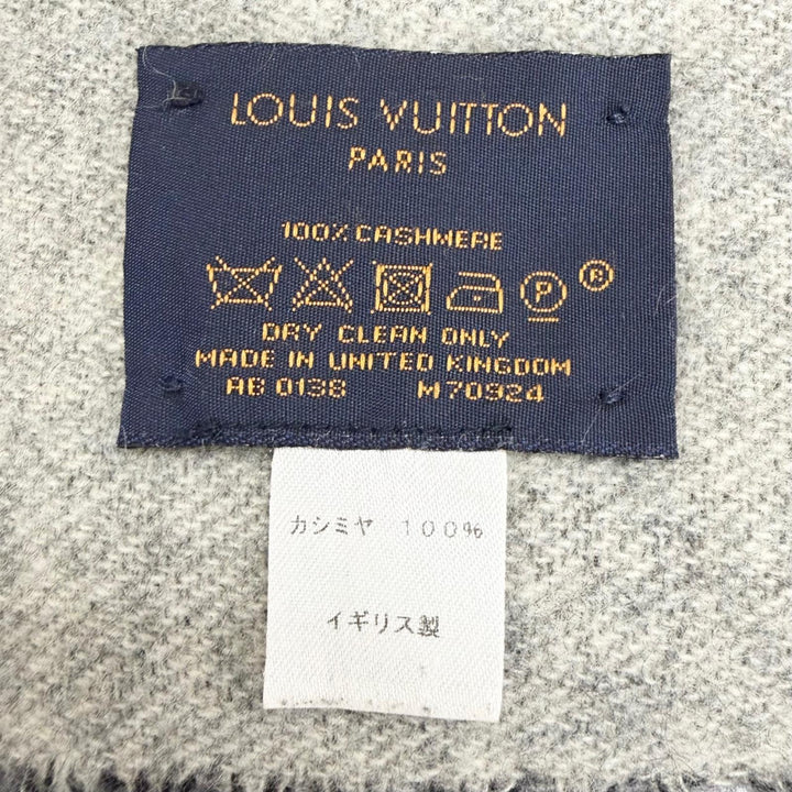 Great LOUIS VUITTON Scarf Esharp / LV Split Monogram fringe shawl black