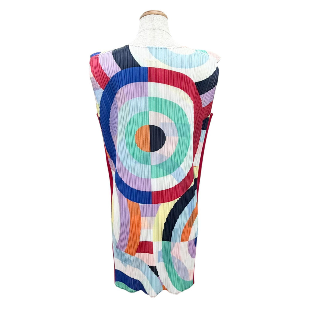 Excellent PLEATS PLEASE one piece All-over print sleeveless top 3 PP83-JT744