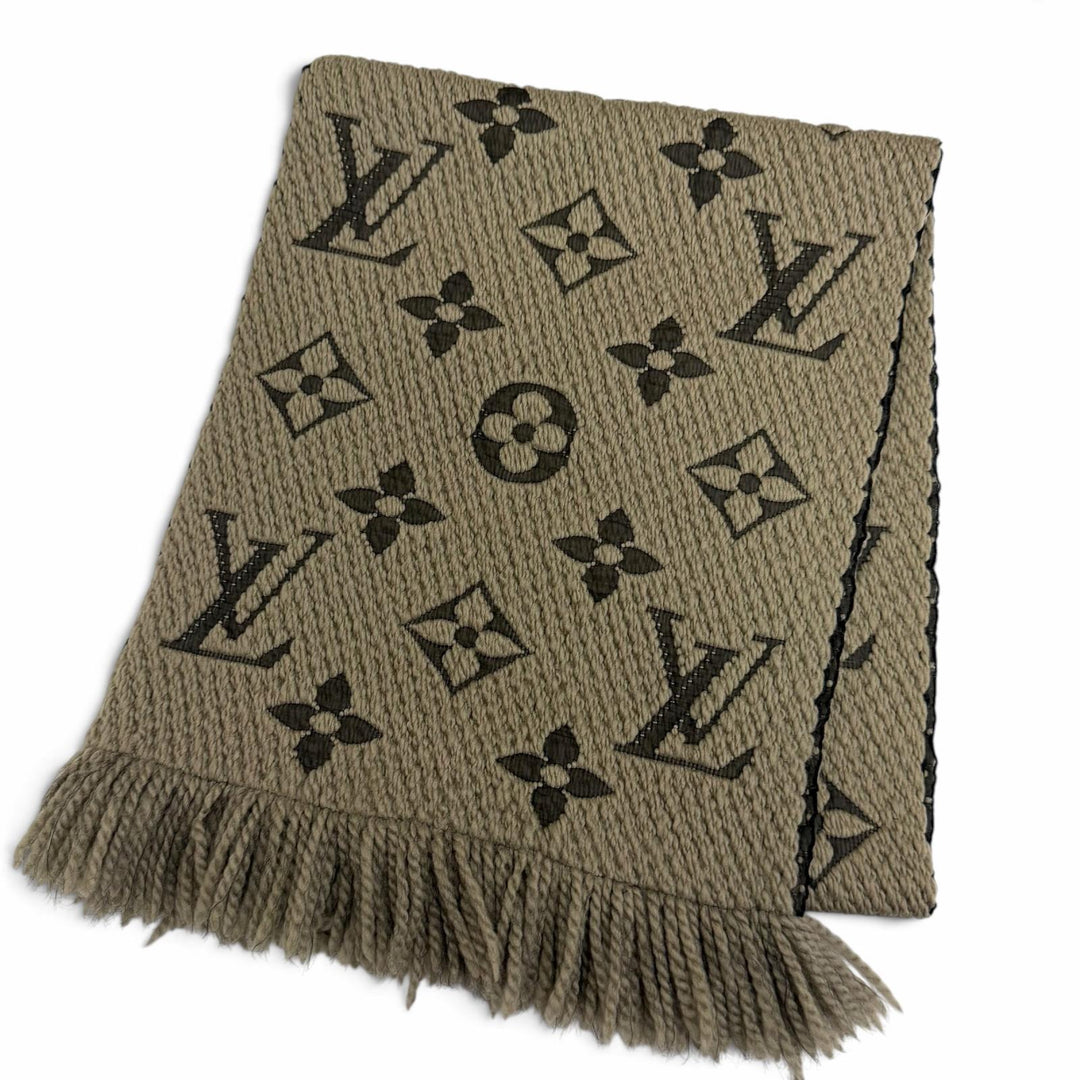 Great LOUIS VUITTON Scarf Esharp Logomania Gurege wool mens 402336