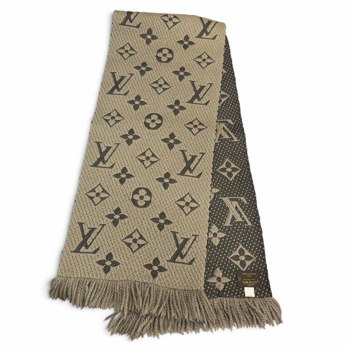Great LOUIS VUITTON Scarf Esharp Logomania Gurege wool mens 402336