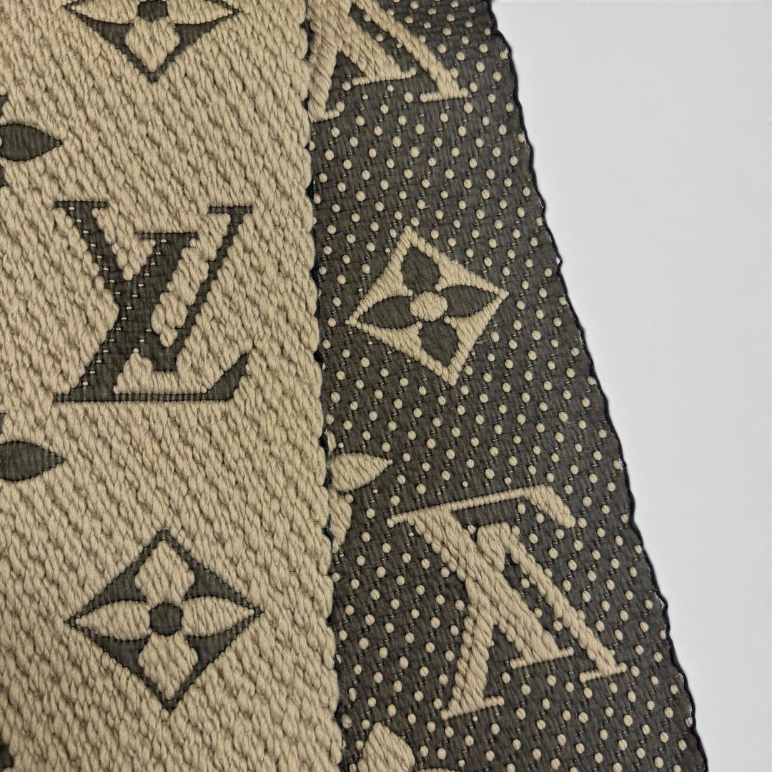 Great LOUIS VUITTON Scarf Esharp Logomania Gurege wool mens 402336