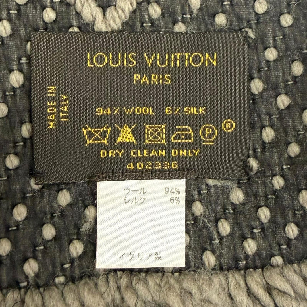 Great LOUIS VUITTON Scarf Esharp Logomania Gurege wool mens 402336