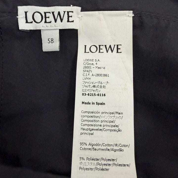 Great LOEWE hat black cotton mens 58 K820HB1X13