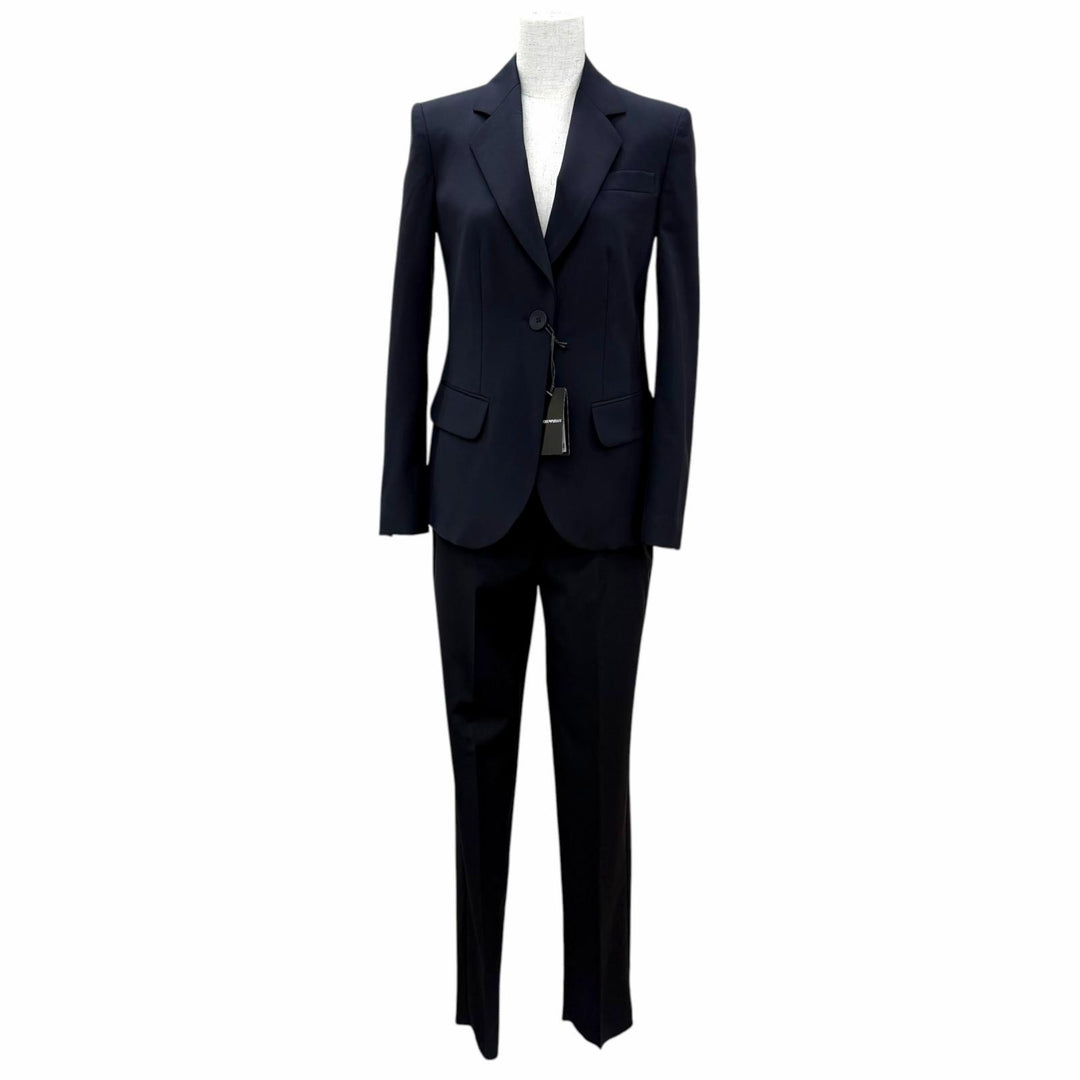 Pristine EMPORIO ARMANI suit Jacket and Pants Dark navy Virgin wool Women EU 36