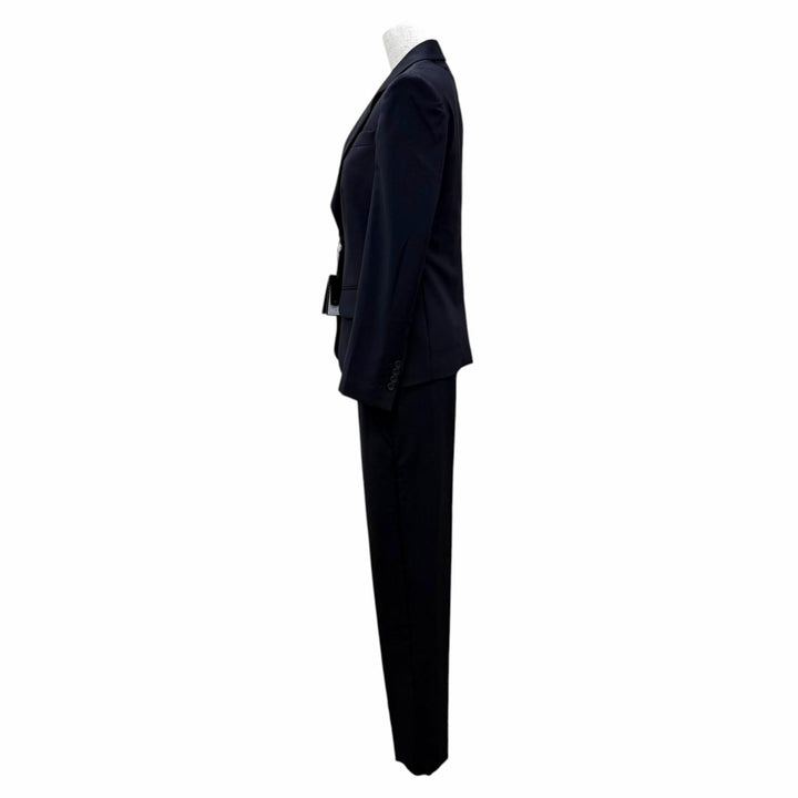 Pristine EMPORIO ARMANI suit Jacket and Pants Dark navy Virgin wool Women EU 36
