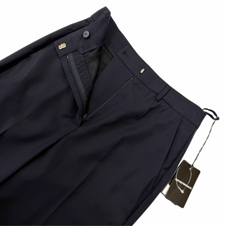 Pristine EMPORIO ARMANI suit Jacket and Pants Dark navy Virgin wool Women EU 36