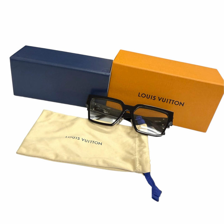 Great LOUIS VUITTON Glasses Clear Millionaire black mens Z1358E