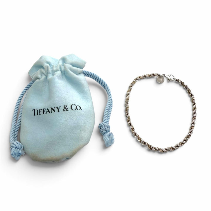 Great TIFFANY&Co. bracelet Twist Chain Silver 925 mens
