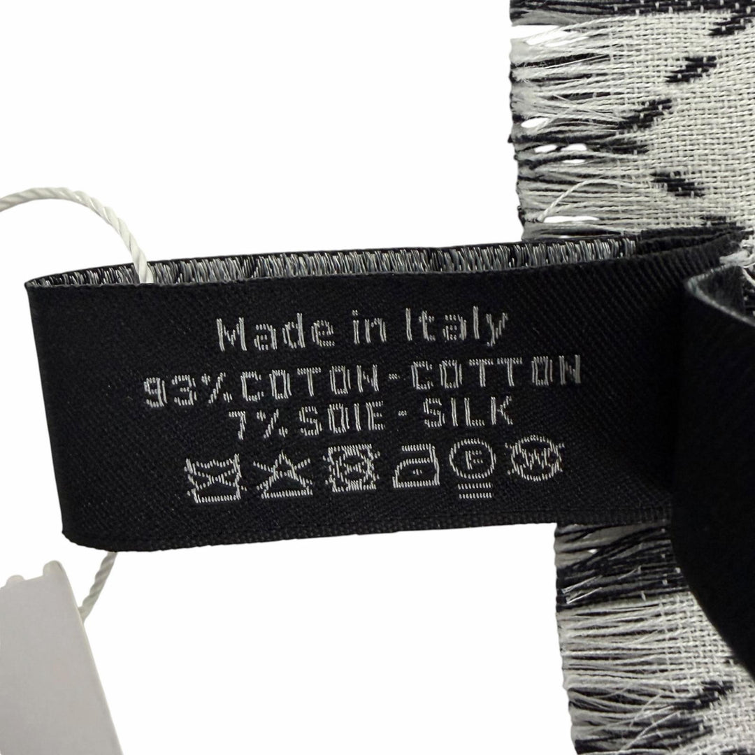 Pristine CHANEL shawl 31 RUE CAMBON COCO Mark Large Stole with Fringe gray