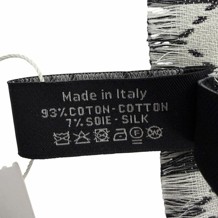 Pristine CHANEL shawl 31 RUE CAMBON COCO Mark Large Stole with Fringe gray