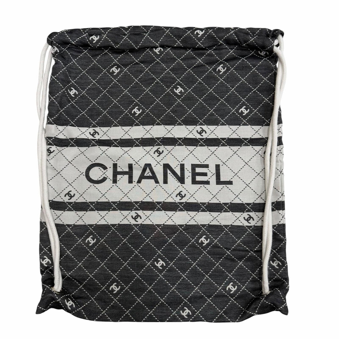 Pristine CHANEL shawl 31 RUE CAMBON COCO Mark Large Stole with Fringe gray