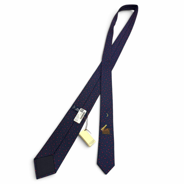 Pristine HERMES tie Stars Petityan Overall handle Marin silk mens H339444T 04