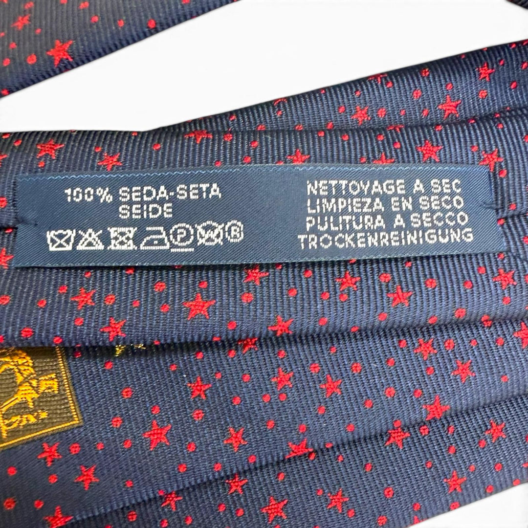 Pristine HERMES tie Stars Petityan Overall handle Marin silk mens H339444T 04