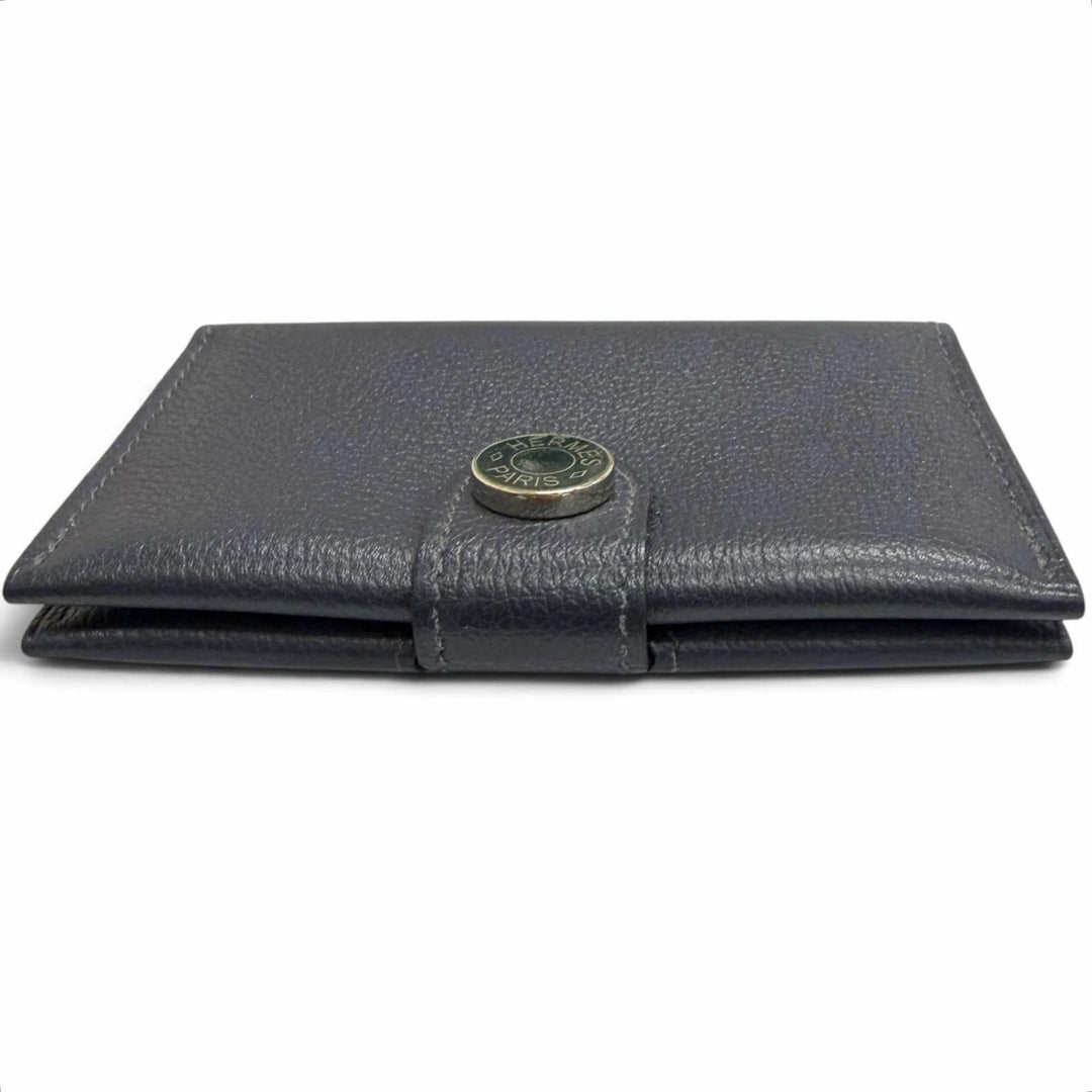 Great HERMES Card Case R.M.S. Crude cell Blue Safir Evercolor Leather mens