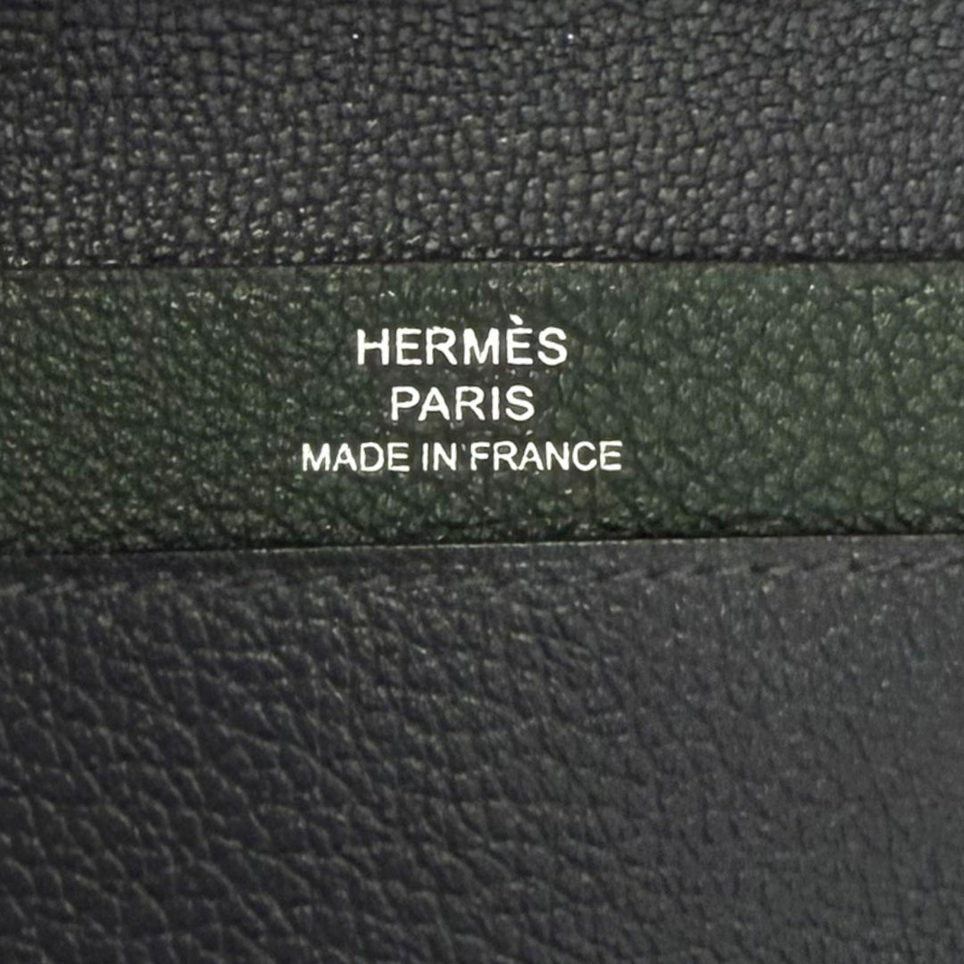 Great HERMES Card Case R.M.S. Crude cell Blue Safir Evercolor Leather mens