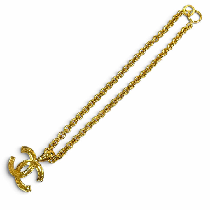 Great CHANEL Necklace COCO Mark Chain gold Women 94P