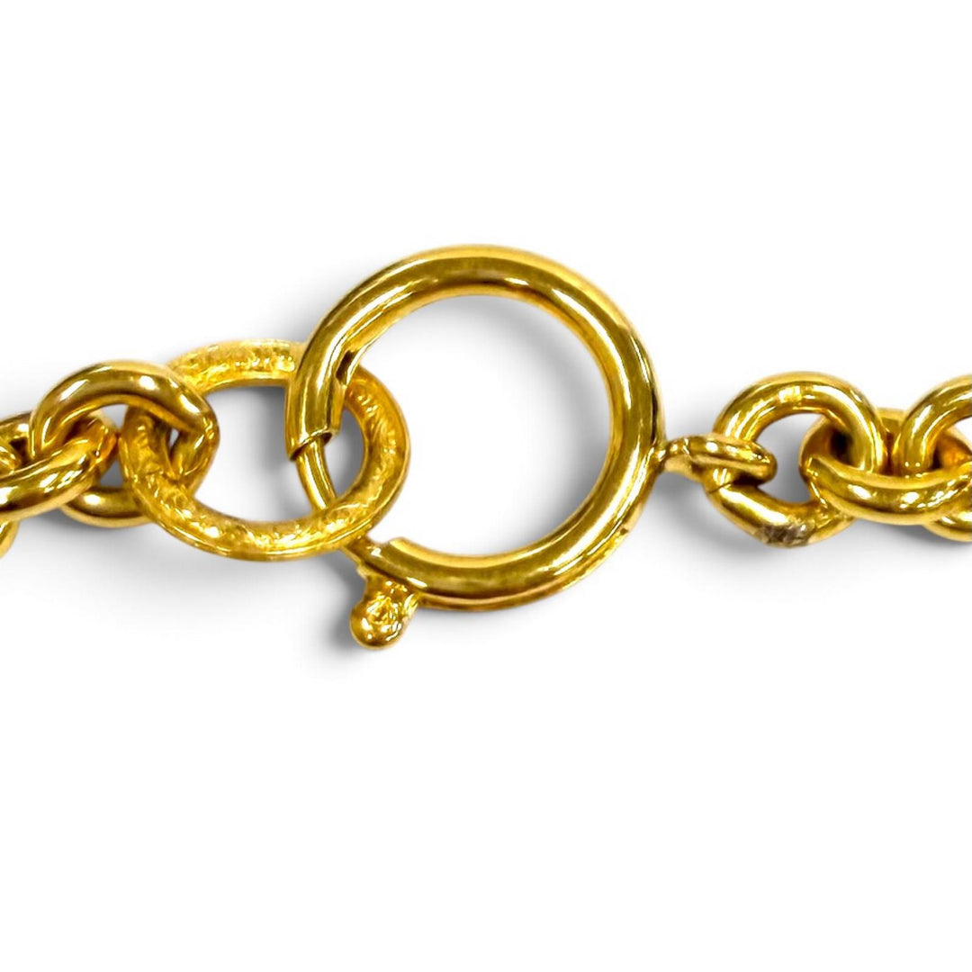 Great CHANEL Necklace COCO Mark Chain gold Women 94P