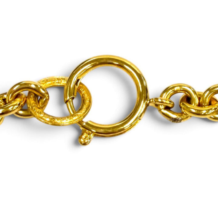 Great CHANEL Necklace COCO Mark Chain gold Women 94P