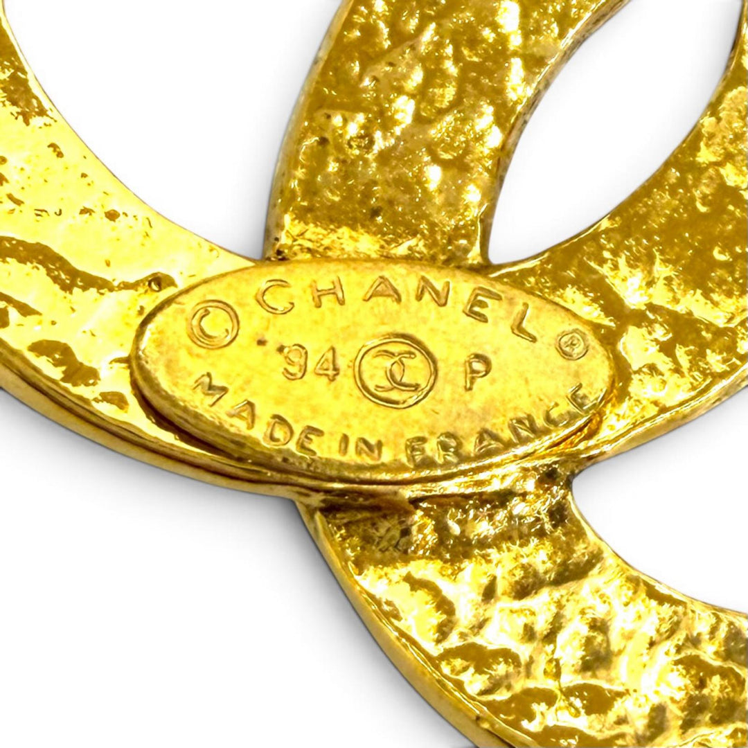 Great CHANEL Necklace COCO Mark Chain gold Women 94P