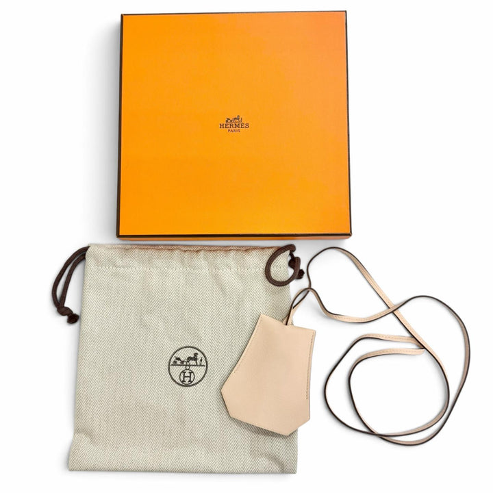 Excellent HERMES Necklace Clochette Leather Pendant leather Women