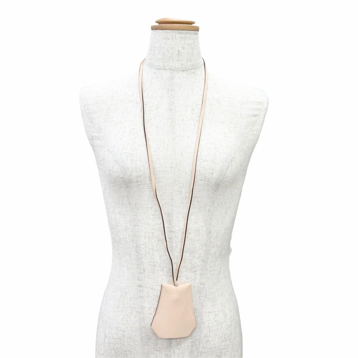 Excellent HERMES Necklace Clochette Leather Pendant leather Women