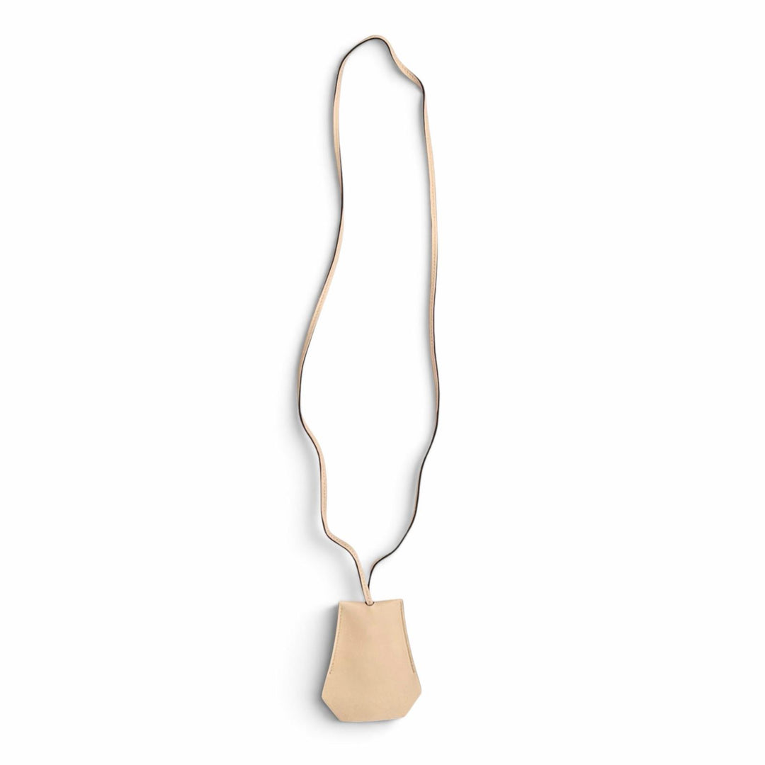 Excellent HERMES Necklace Clochette Leather Pendant leather Women