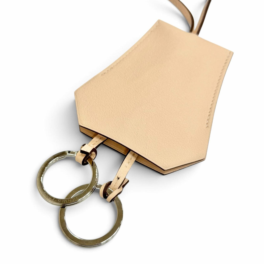 Excellent HERMES Necklace Clochette Leather Pendant leather Women