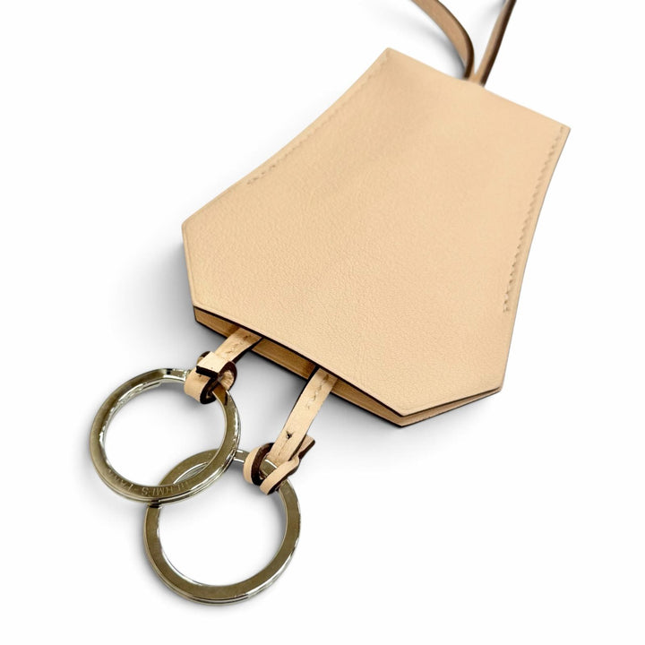 Excellent HERMES Necklace Clochette Leather Pendant leather Women