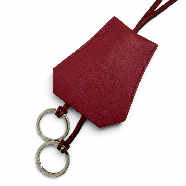 Excellent HERMES Necklace Clochette Bordeaux leather Women