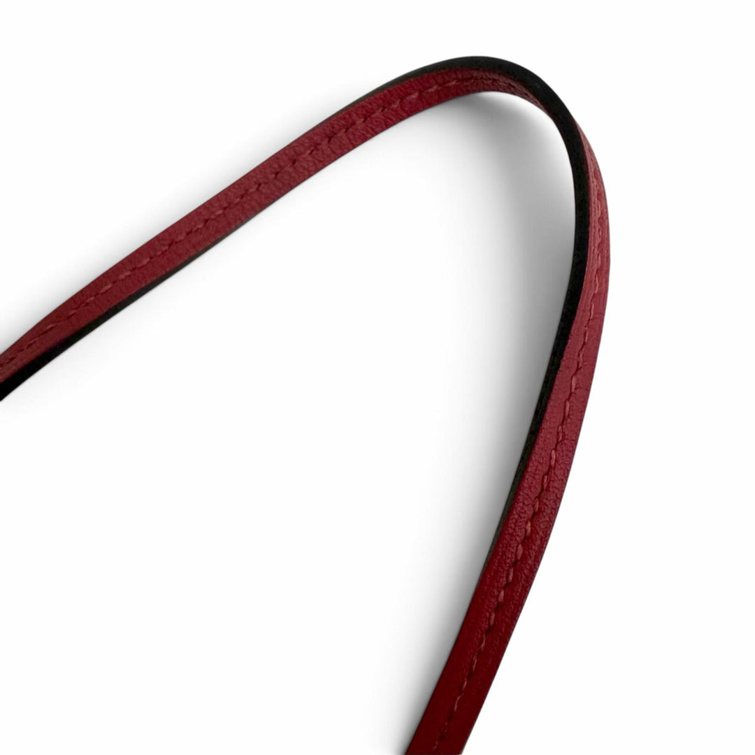 Excellent HERMES Necklace Clochette Bordeaux leather Women