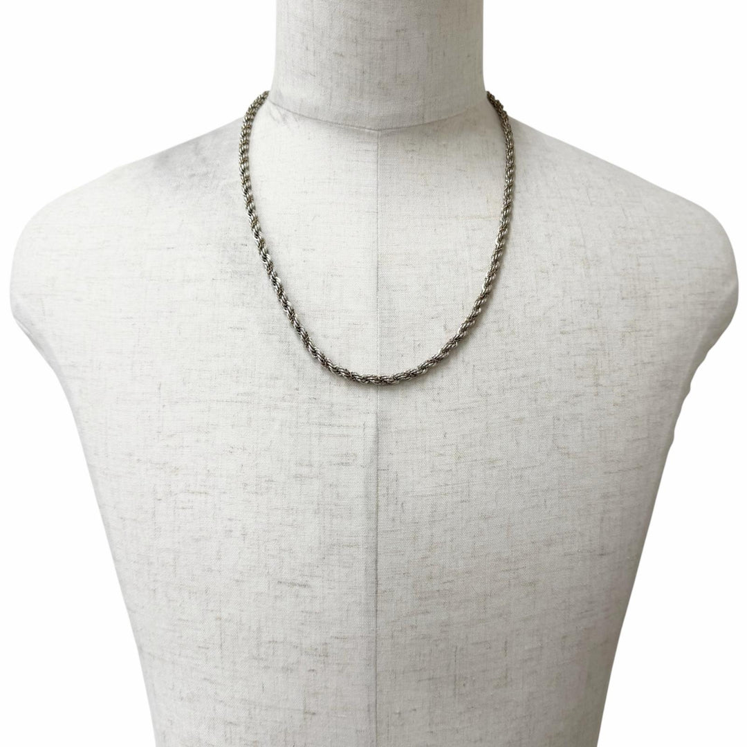 Great TIFFANY&Co. Necklace Twist Chain Silver SV925 mens