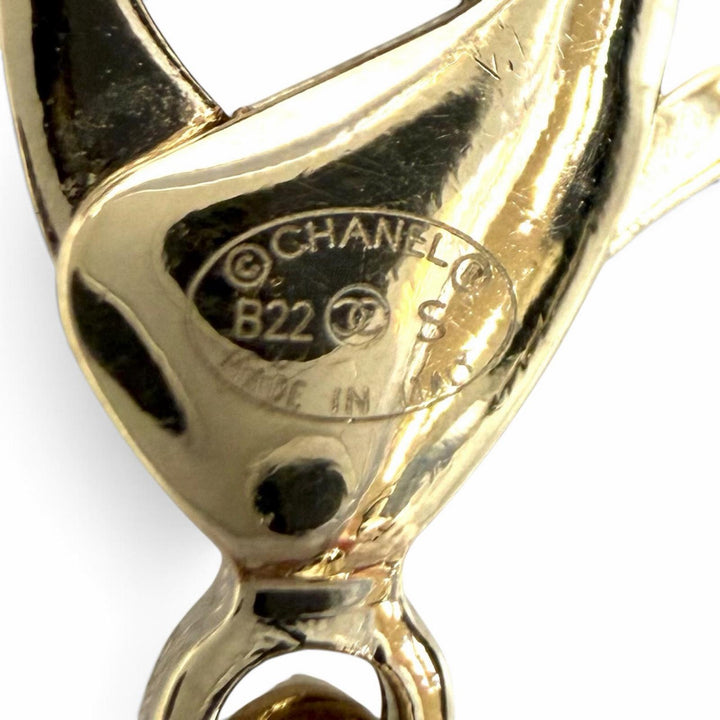 Excellent CHANEL Necklace COCO Mark Perfume Bottle Rocket Pendant gold B22S