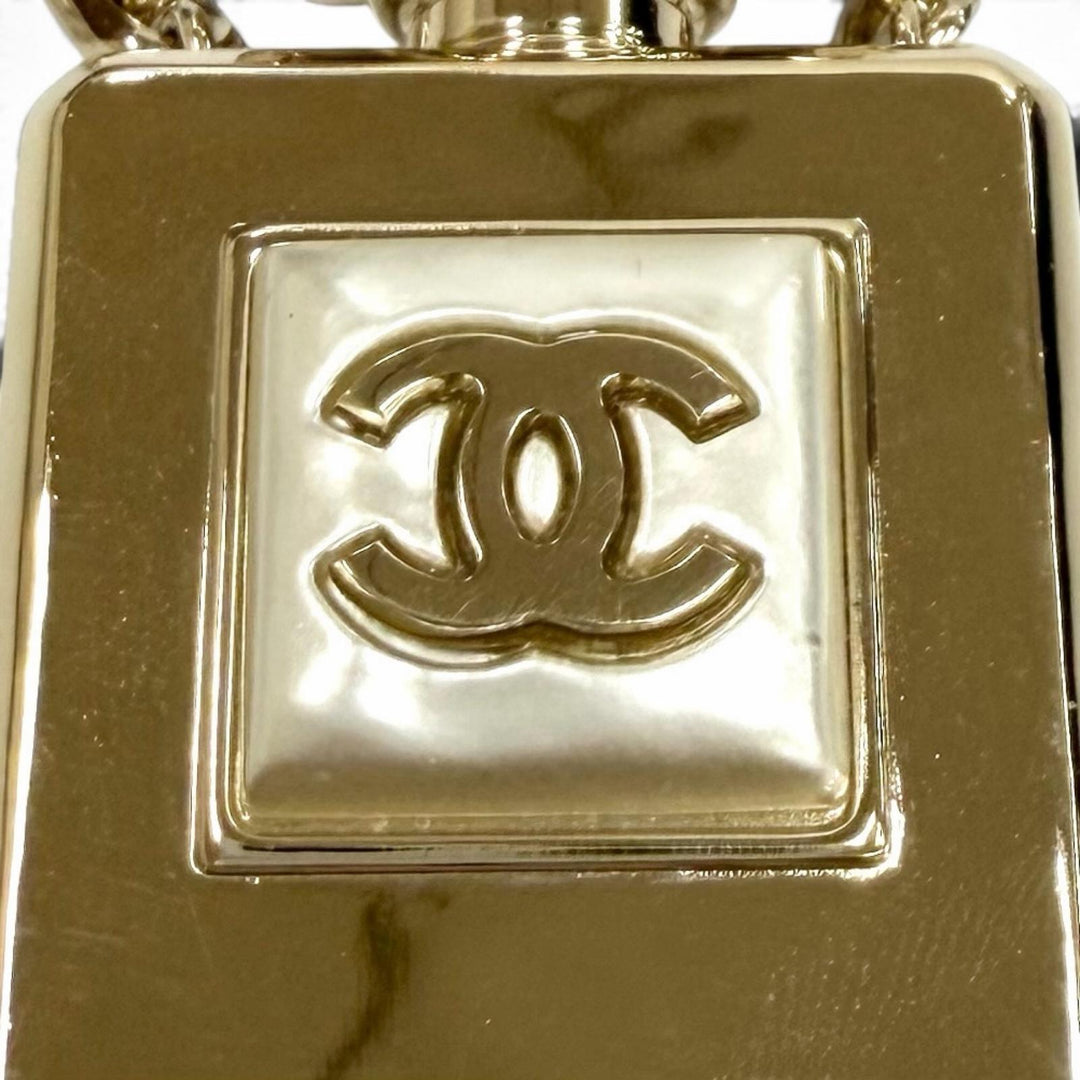 Excellent CHANEL Necklace COCO Mark Perfume Bottle Rocket Pendant gold B22S