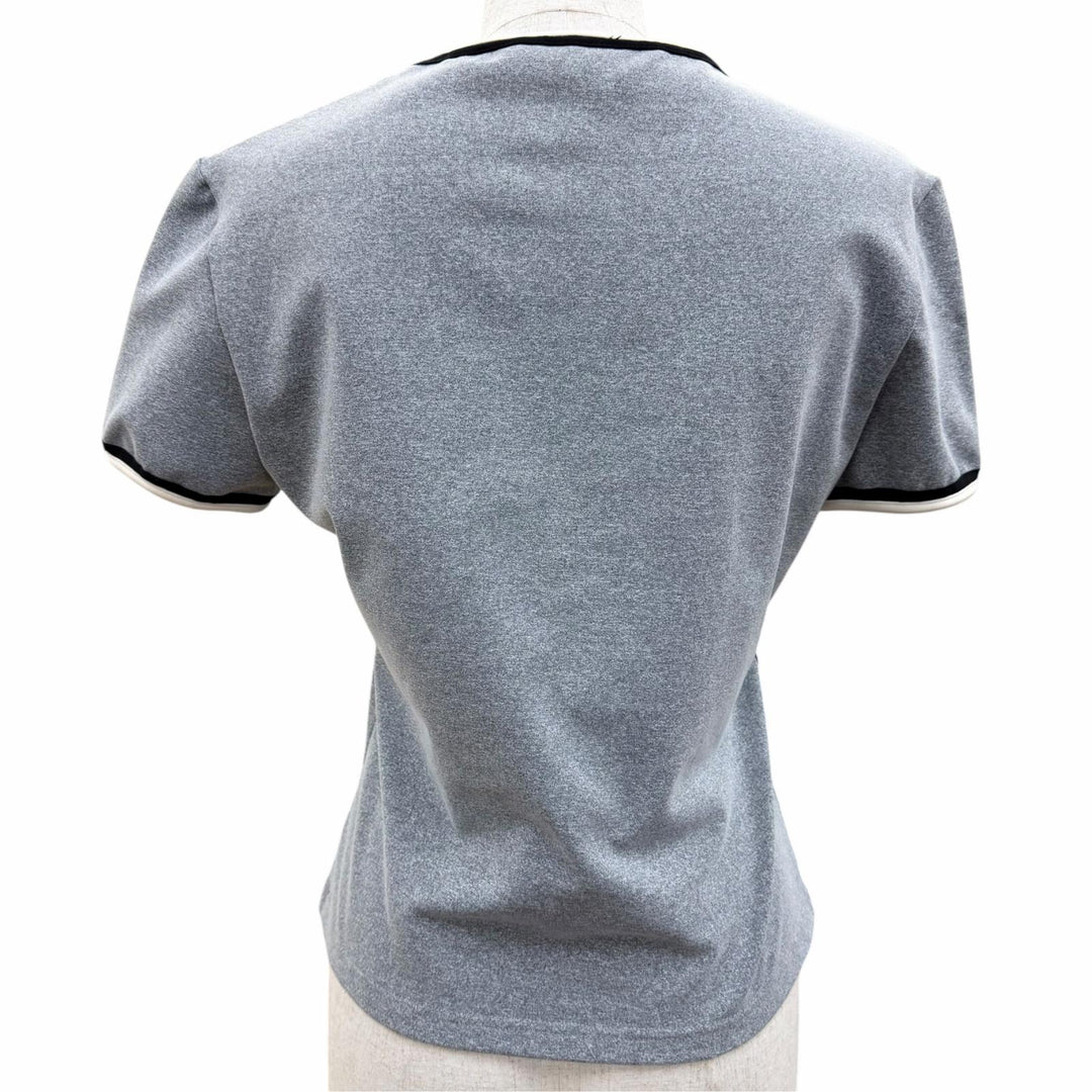 Great CHANEL Short sleeve T-shirt COCO Mark embroidery gray Women 42 98P P10691