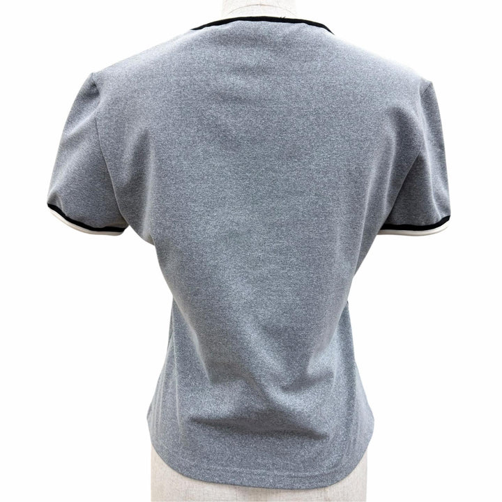 Great CHANEL Short sleeve T-shirt COCO Mark embroidery gray Women 42 98P P10691