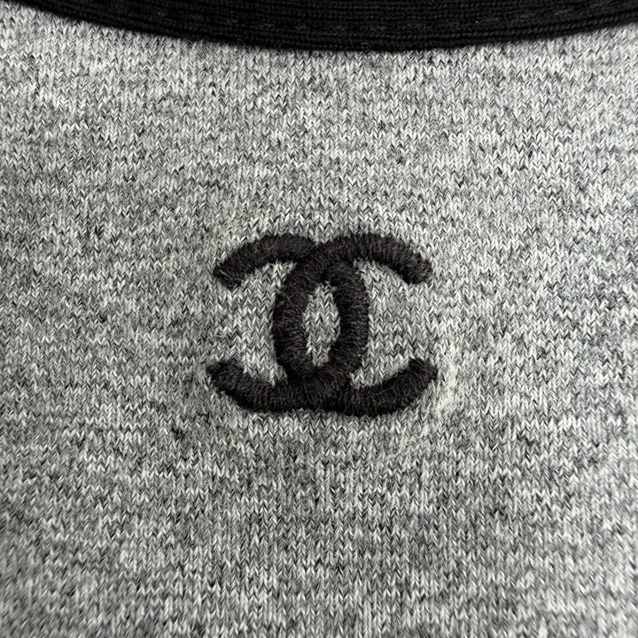 Great CHANEL Short sleeve T-shirt COCO Mark embroidery gray Women 42 98P P10691