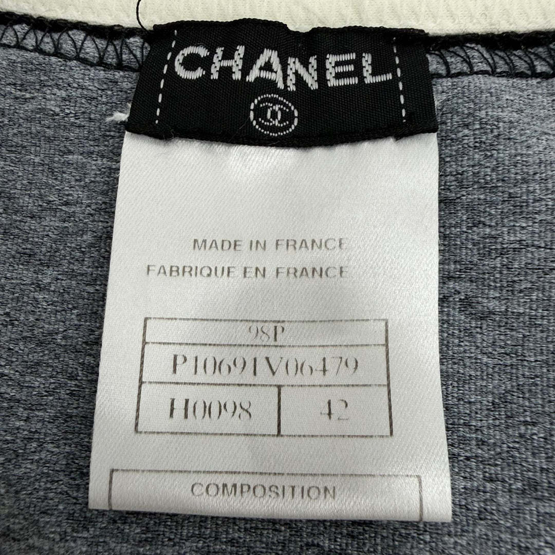 Great CHANEL Short sleeve T-shirt COCO Mark embroidery gray Women 42 98P P10691