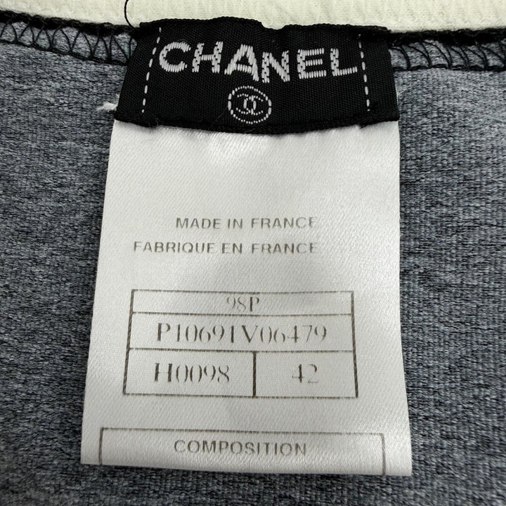 Great CHANEL Short sleeve T-shirt COCO Mark embroidery gray Women 42 98P P10691