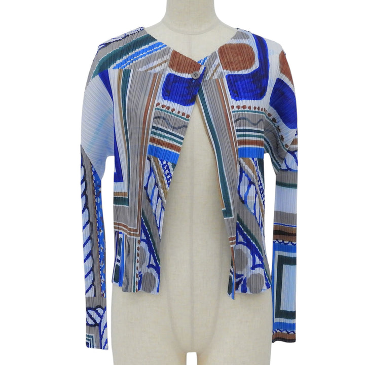 Excellent PLEATS PLEASE cardigan Full pattern Pleated Multi 3 PP11-J0665