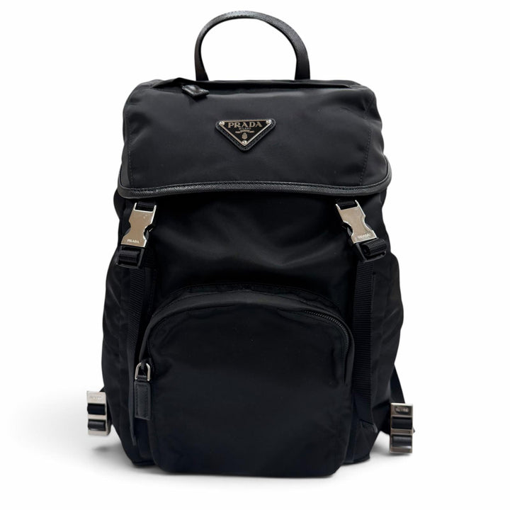 Great PRADA Backpack Daypack Triangle logo triangular plate backpack 1BZ039