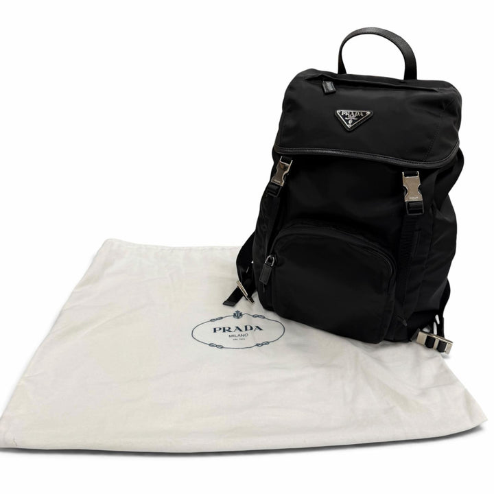 Great PRADA Backpack Daypack Triangle logo triangular plate backpack 1BZ039